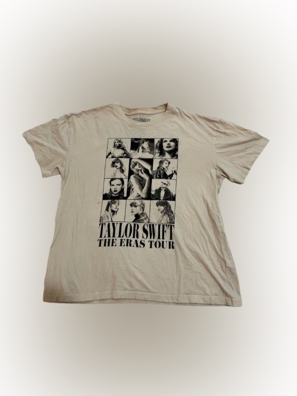 Taylor Swift The Eras Tour Collage Concert Tee Ecru Sz XL Like New
